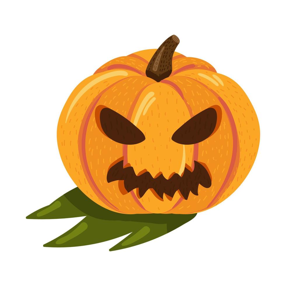 citrouille d'halloween avec un visage en colère pour les vacances vecteur