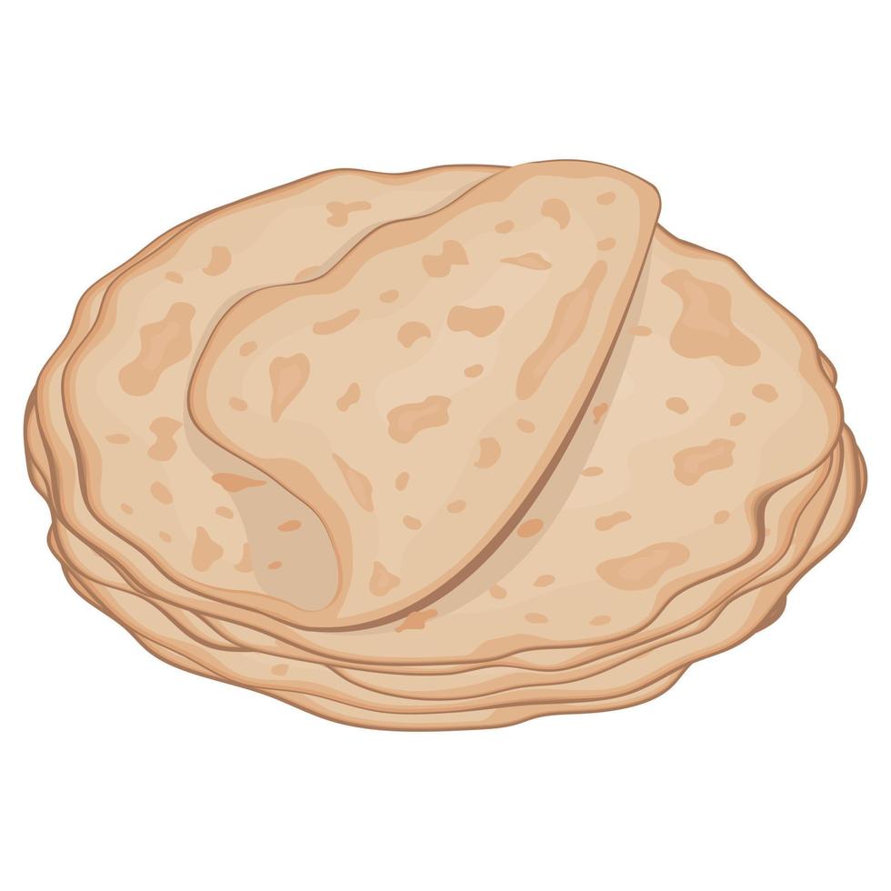 pile de crêpes, illustration de style dessin animé isolé de vecteur de couleur