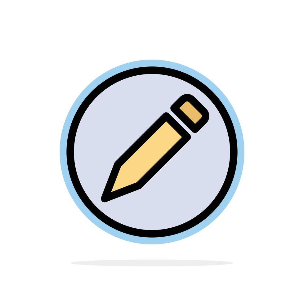 icône de couleur plate de fond de cercle abstrait de texte de crayon de base vecteur