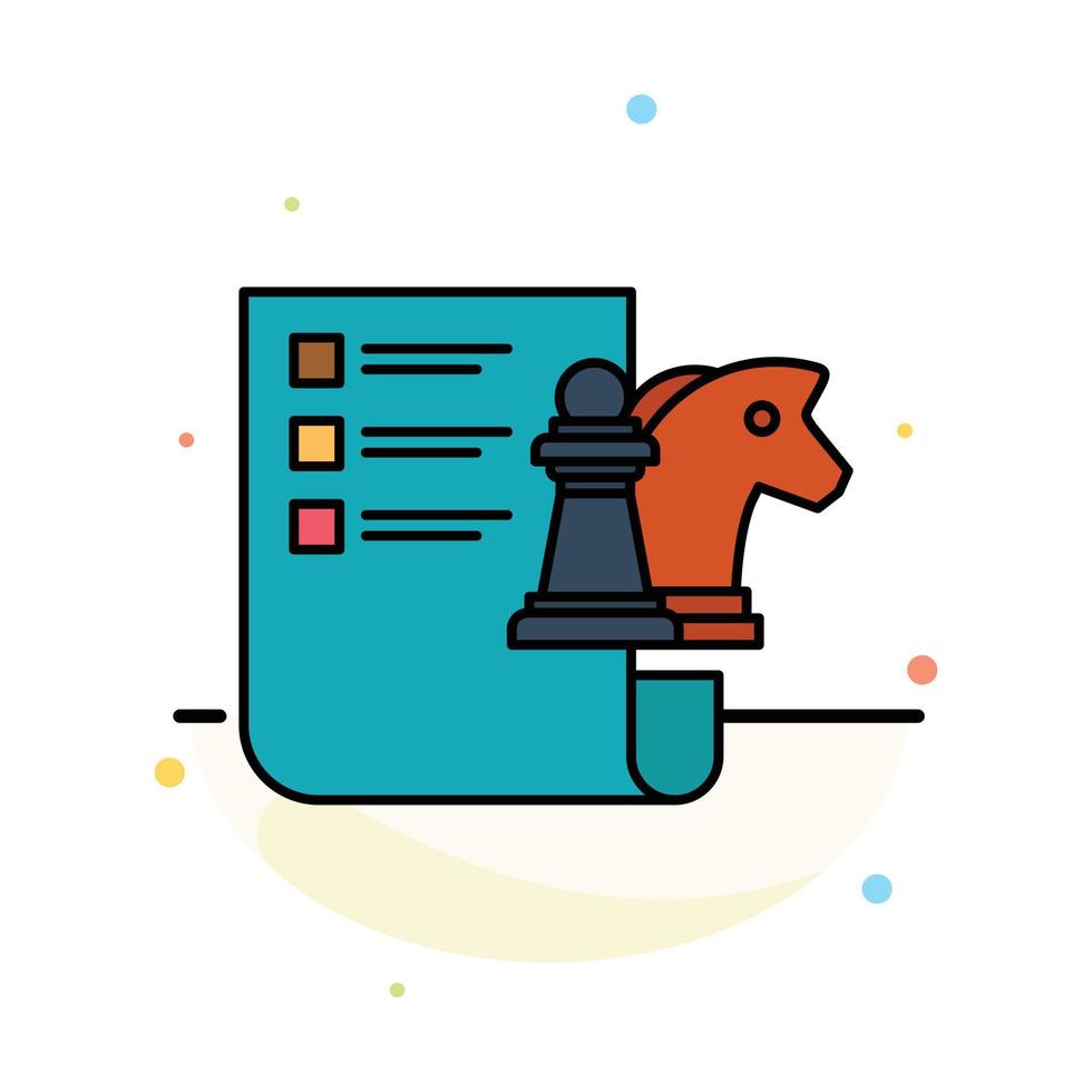 modèle d'icône de couleur plate abstraite de planification de stratégie d'entreprise d'échecs vecteur