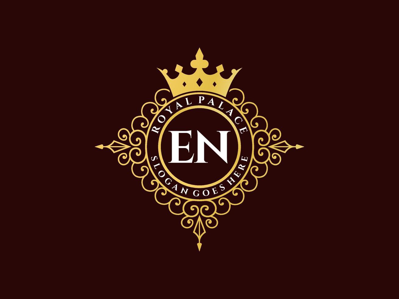 lettre en logo victorien de luxe royal antique avec cadre ornemental. vecteur
