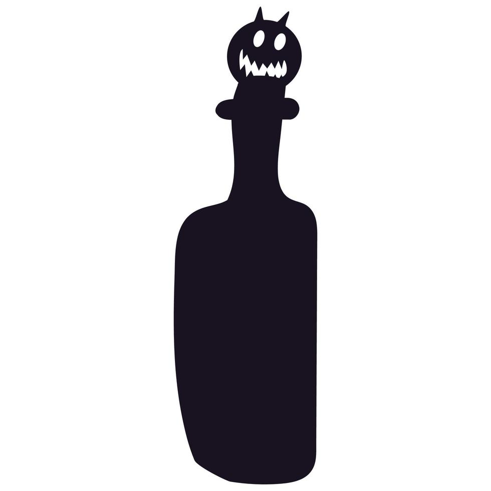 bouteille de potion toxique avec bouchon de citrouille d'halloween vecteur