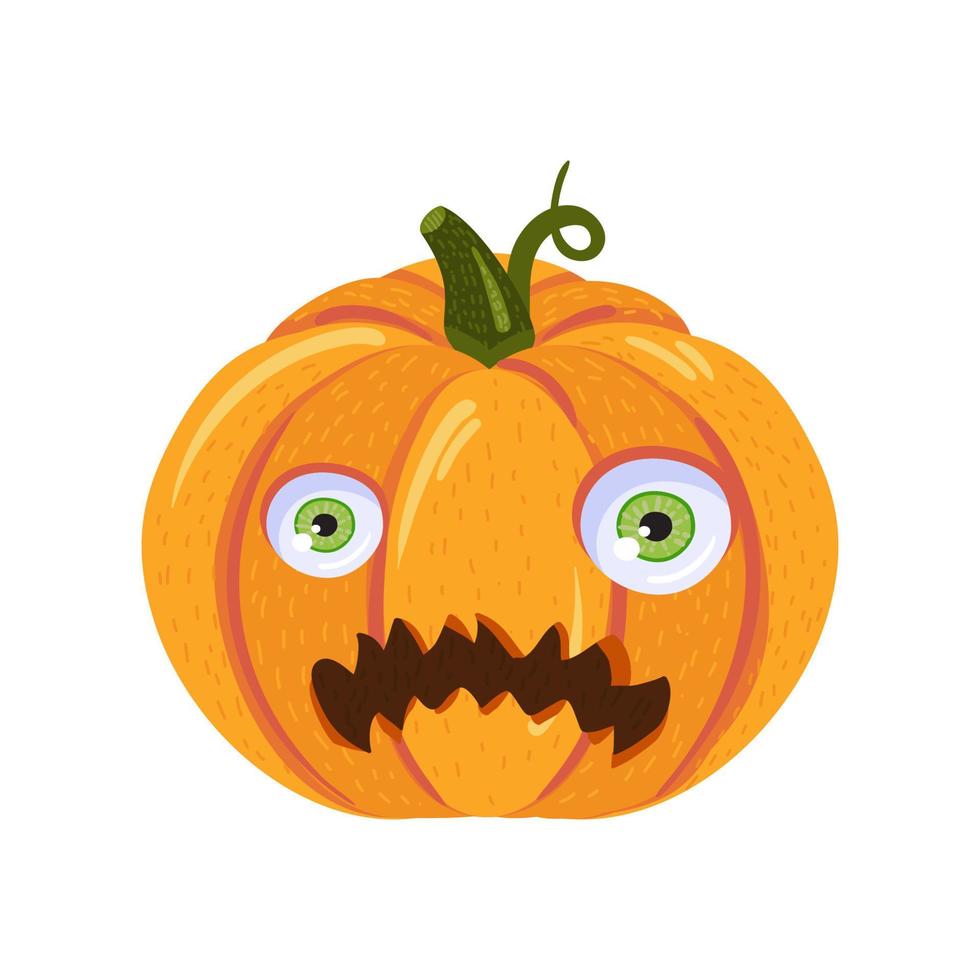 citrouille effrayée pour la fête d'halloween ou la conception de sites Web vecteur