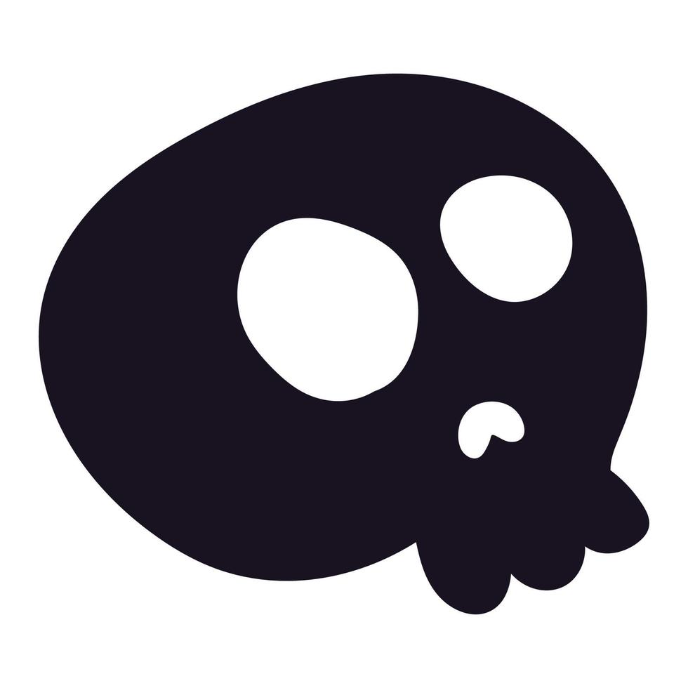 icône de silhouette de crâne, symbole effrayant d'halloween vecteur