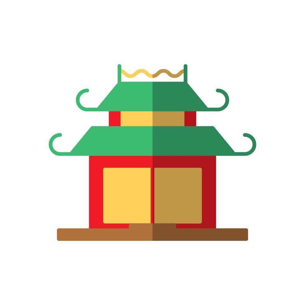 nouvel An chinois. icône vectorielle plate de la pagode chinoise pour les sites Web, les applications, les livres, les publicités, les articles et autres lieux. illustration vibrante vecteur