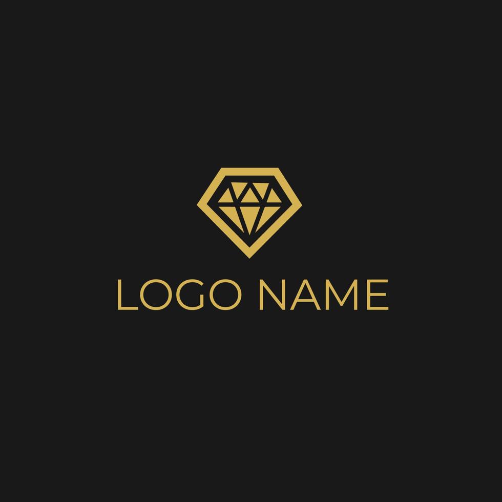 logo diamant or entreprise de luxe vecteur