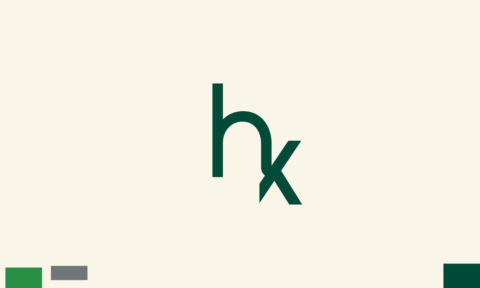 alphabet lettres initiales monogramme logo hx, xh, h et x vecteur