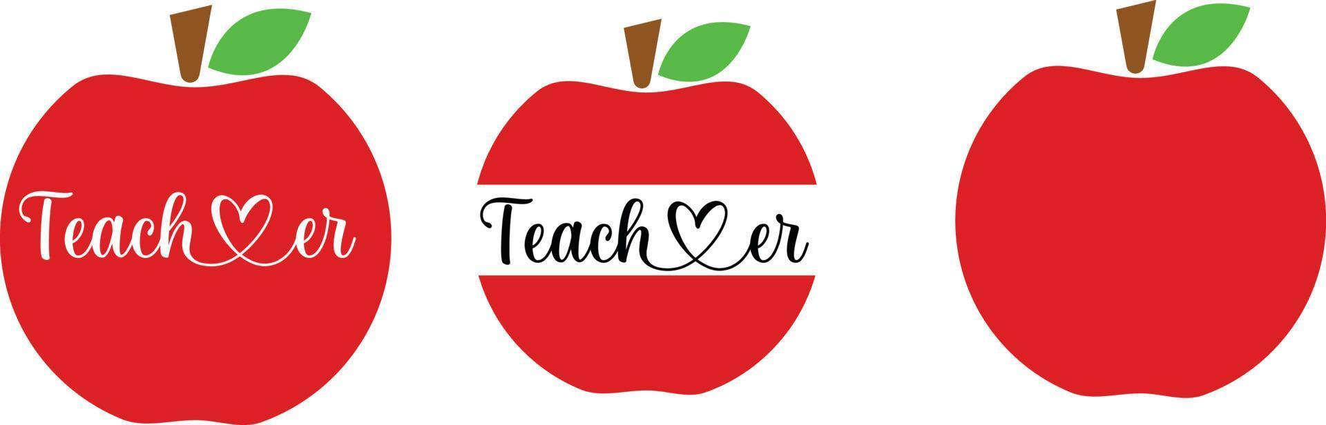 conception de vecteur de pomme rouge enseignant