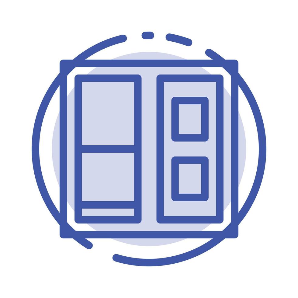 bâtiment maison porte bleu ligne pointillée ligne icône vecteur