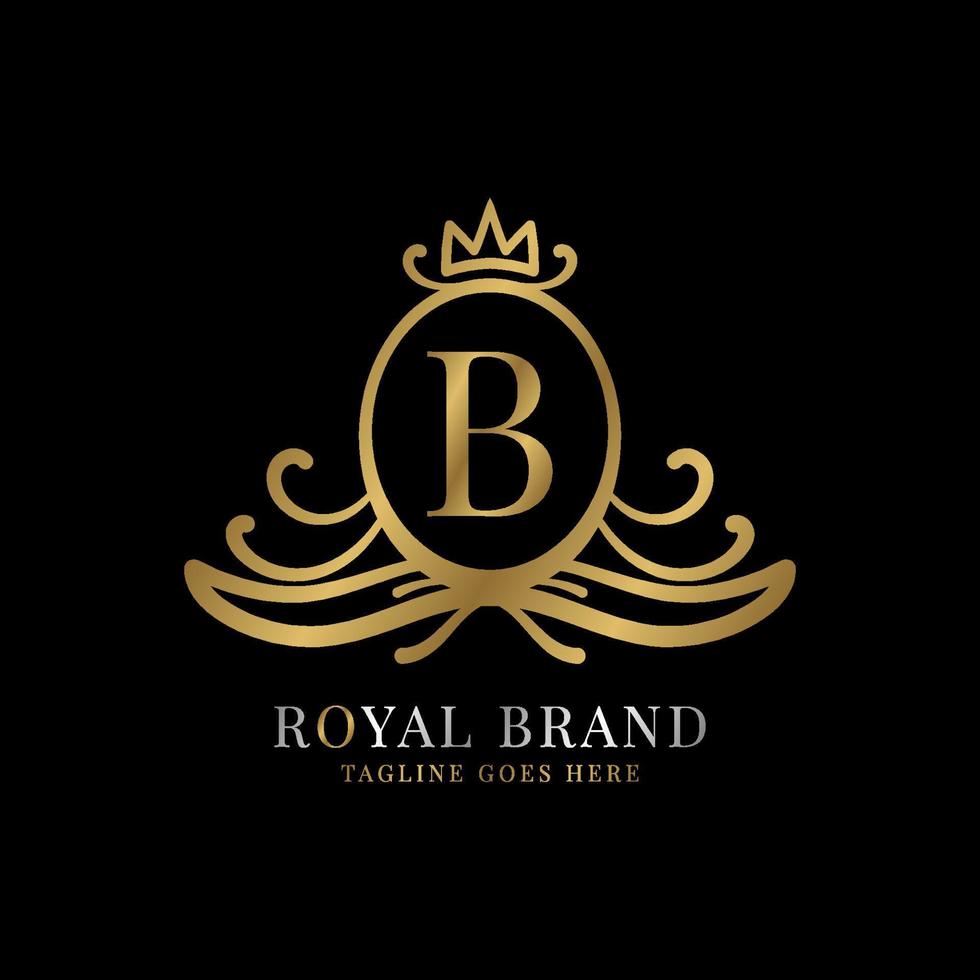 création de logo vectoriel lettre b royal crest pour marque vintage et initiale de soins de beauté