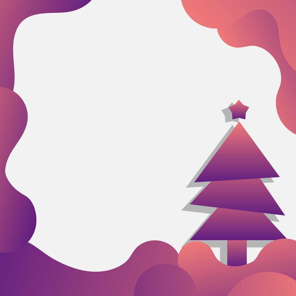 zone d'espace de copie d'arbre de noël décoration liquide de style memphis à la mode prête à insérer du texte pour votre promotion de vente de décembre et votre publication sur les réseaux sociaux vecteur