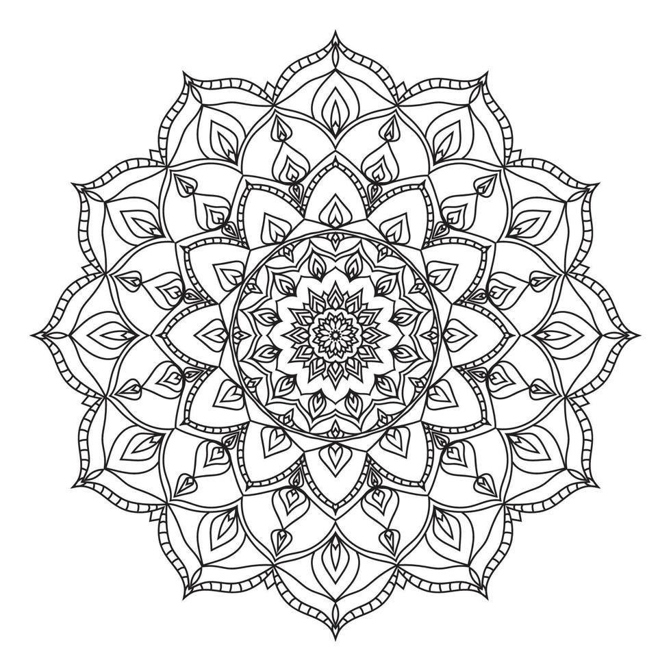 contour isolé mandala art-thérapie rond décoratif livre de coloriage élément de conception vectorielle vecteur