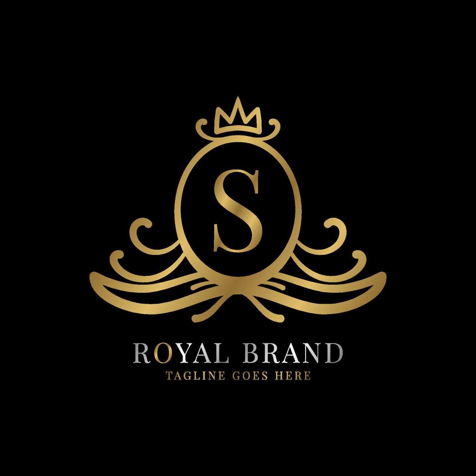 création de logo vectoriel lettre s royal crest pour marque vintage et initiale de soins de beauté