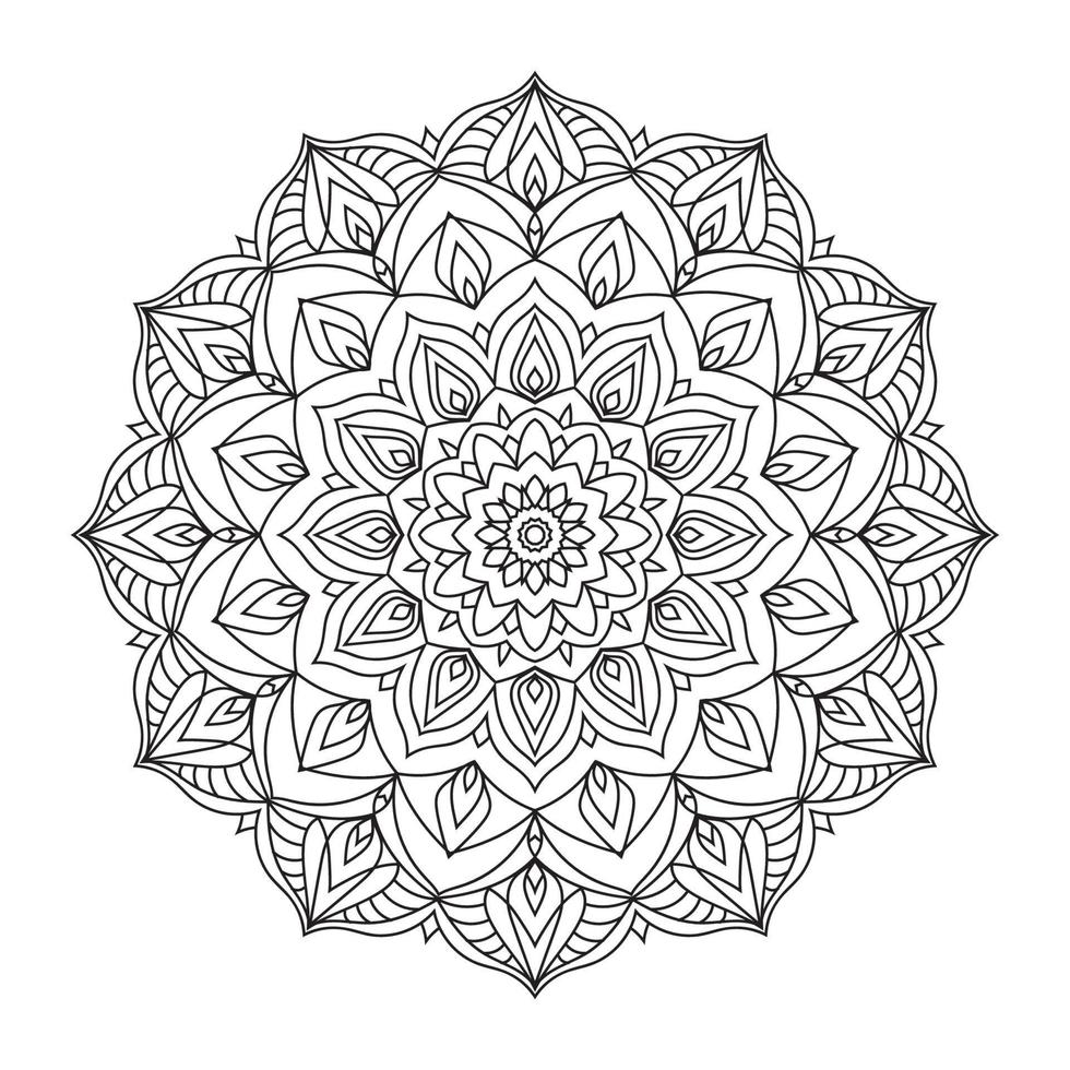 contour isolé mandala art-thérapie rond décoratif livre de coloriage élément de conception vectorielle vecteur