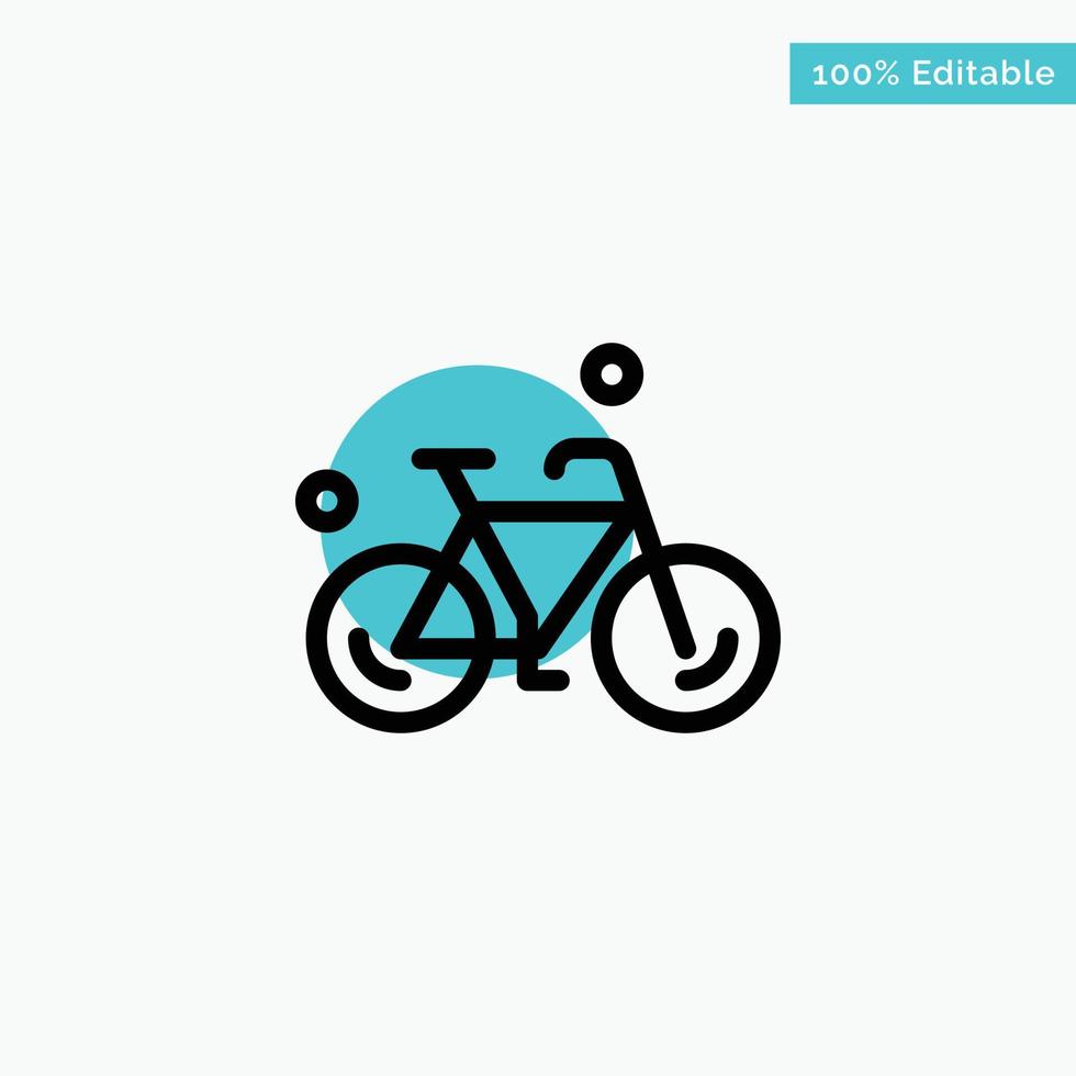 vélo vélo cycle printemps turquoise point culminant cercle icône vecteur