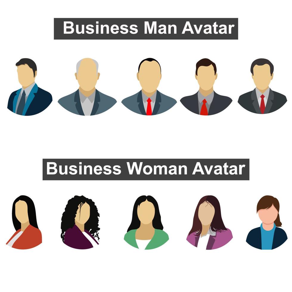 avatar set bundle homme d'affaires vecteur