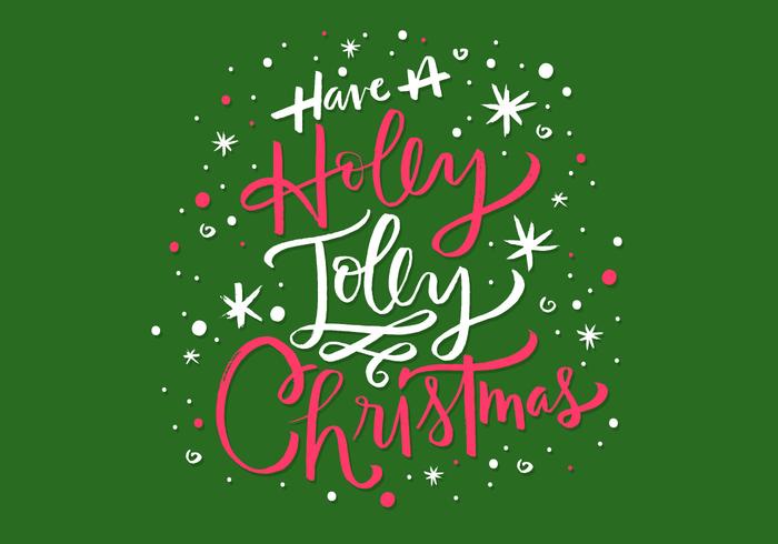 Holly Jolly Christmas Lettering vecteur