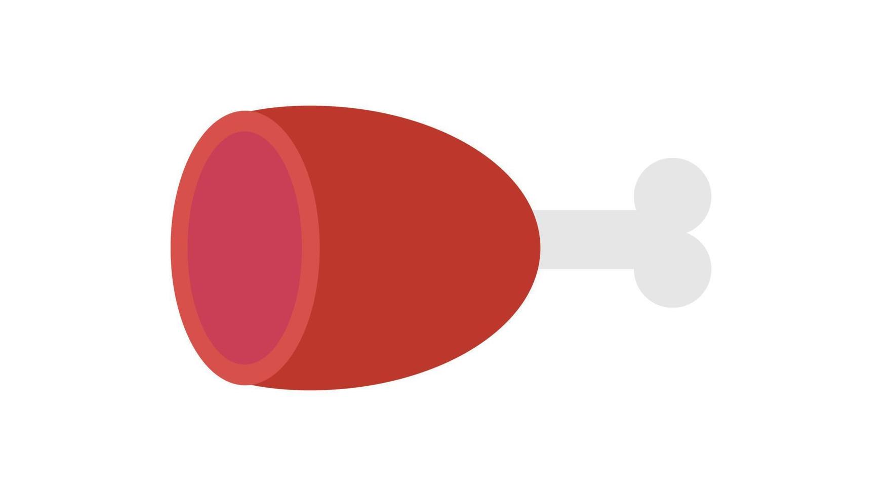 un appétissant morceau de viande rose sur une assiette blanche sur l'os. illustration vectorielle. dessin avec de la nourriture pour cafés et restaurants vecteur