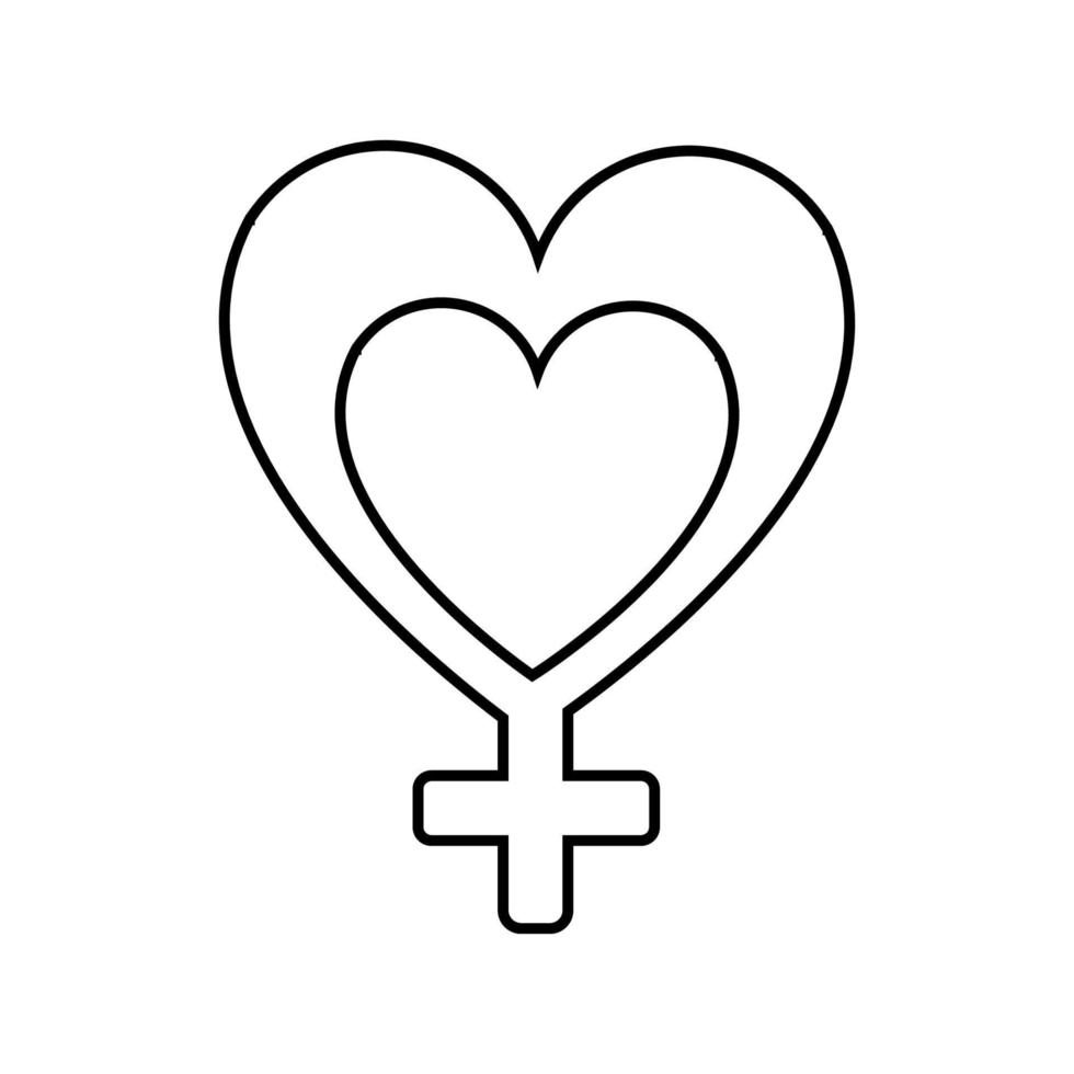 icône simple linéaire noir et blanc d'un beau symbole de l'homme astronomique et de mars au coeur pour la fête de l'amour le jour de la saint-valentin ou le 8 mars. illustration vectorielle vecteur