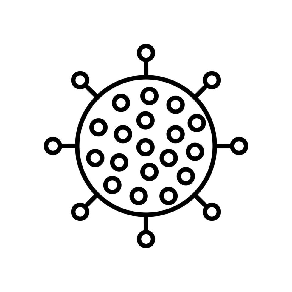 icône ronde noire et blanche du nouveau virus chinois nocif souche dangereuse covid 019 épidémie de coronavirus maladie pandémique. la destruction du système immunitaire humain. illustration vectorielle vecteur