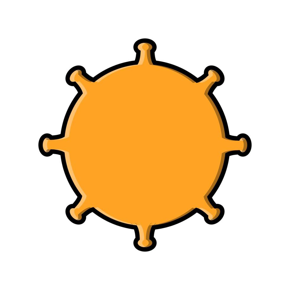 icône jaune du virus médical chinois microbe souche mortelle dangereuse covid-19 coronavirus épidémie pandémie maladie. illustration vectorielle isolée sur fond blanc vecteur