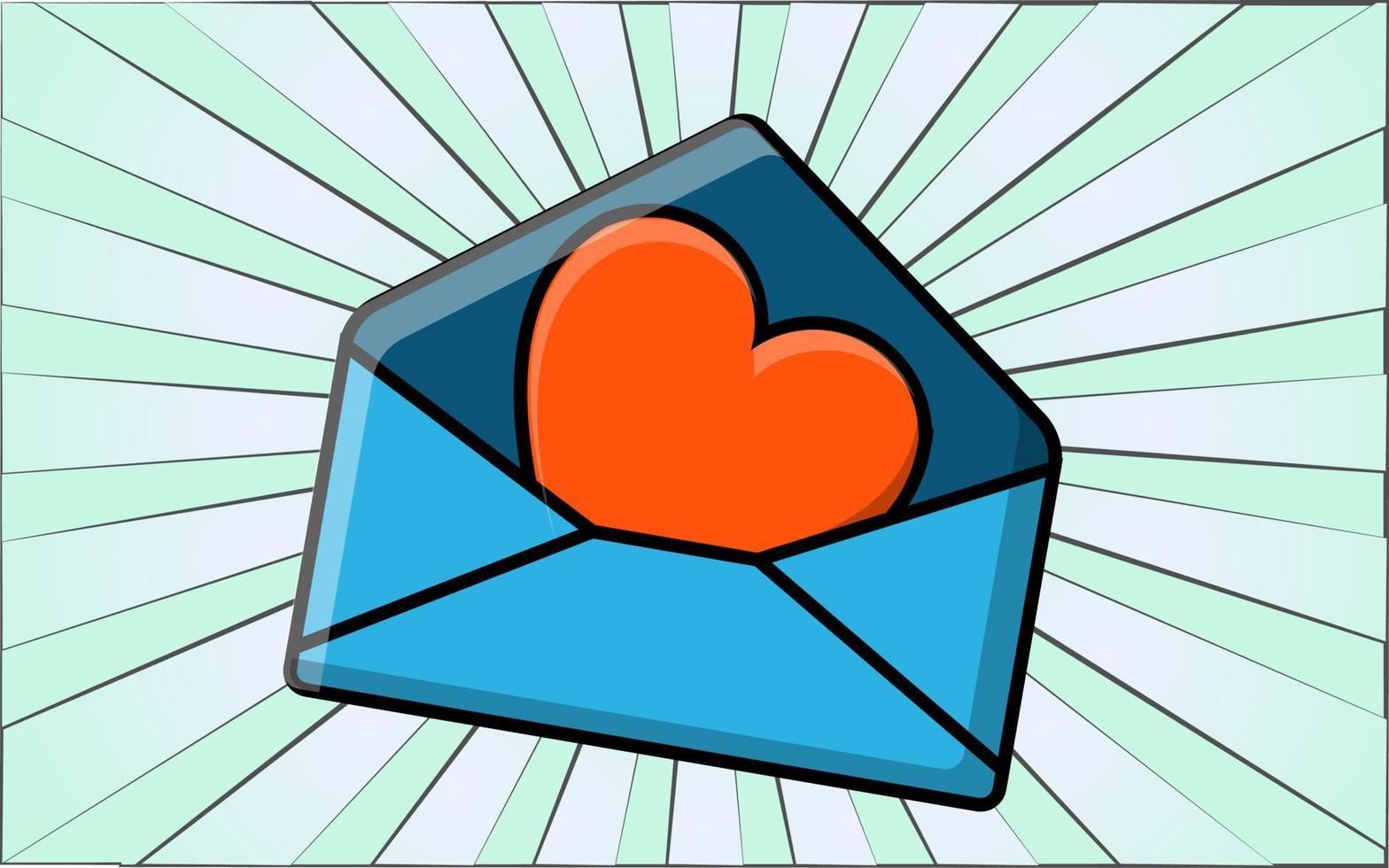 icône simple dans un style plat d'une belle lettre dans une enveloppe avec un coeur pour les vacances de l'amour, la Saint-Valentin ou le 8 mars. illustration vectorielle vecteur