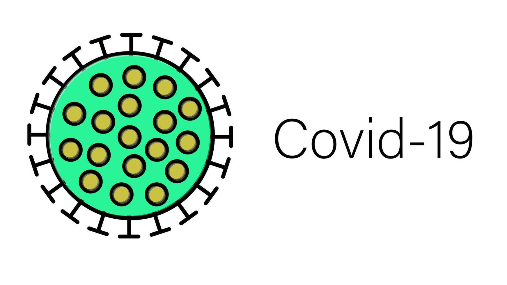épidémie de pandémie de coronavirus respiratoire mortelle infectieuse verte dangereuse, virus microbe covid-19 isolé sur fond blanc vecteur