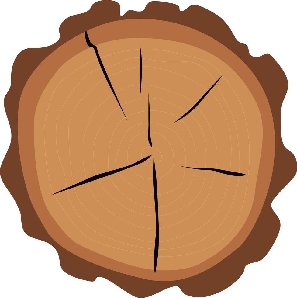 texture bois vecteur de motif anneau ondulé à partir d'une tranche d'arbre. souche en bois monochrome isolée sur blanc. anneaux de tronc d'arbre. vecteur de bois et de souche