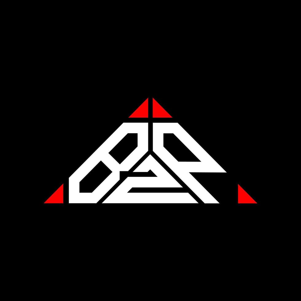 création de logo lettre bzp avec graphique vectoriel, logo bzp simple et moderne en forme de triangle. vecteur
