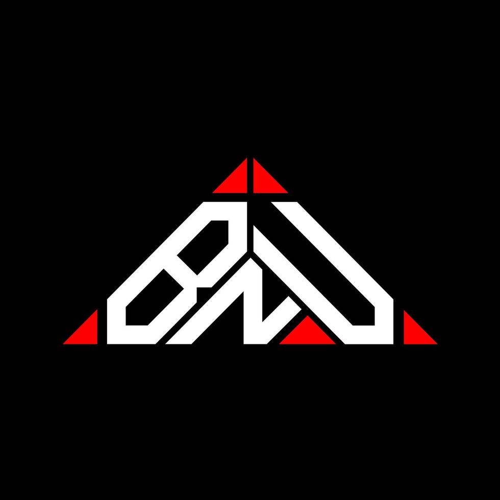 conception créative du logo bnu letter avec graphique vectoriel, logo bnu simple et moderne en forme de triangle. vecteur