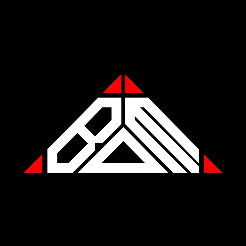 création de logo de lettre bom avec graphique vectoriel, logo bom simple et moderne en forme de triangle. vecteur