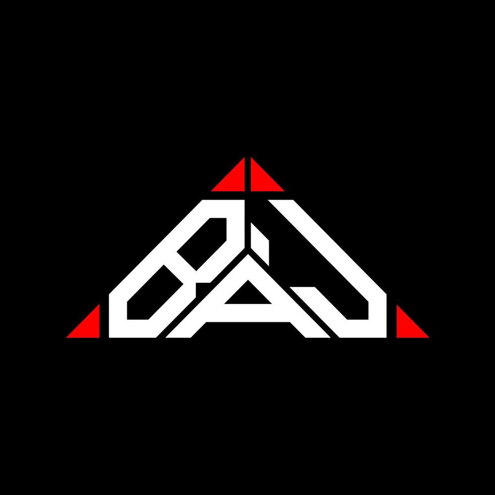création de logo de lettre baj avec graphique vectoriel, logo baj simple et moderne en forme de triangle. vecteur