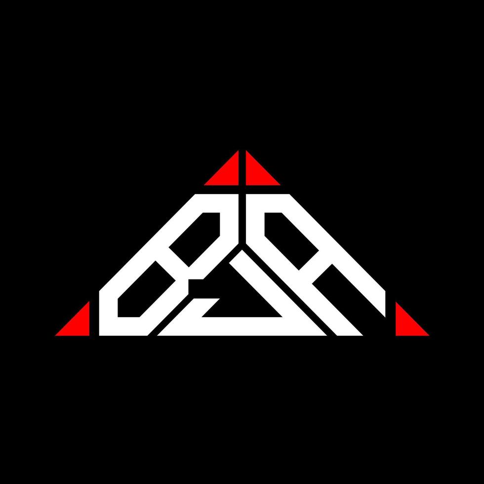 création de logo lettre bja avec graphique vectoriel, logo bja simple et moderne en forme de triangle. vecteur