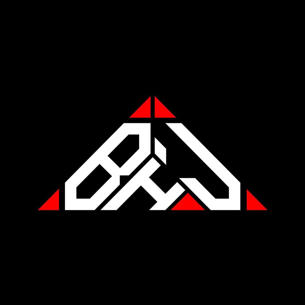 création de logo de lettre bhj avec graphique vectoriel, logo bhj simple et moderne en forme de triangle. vecteur