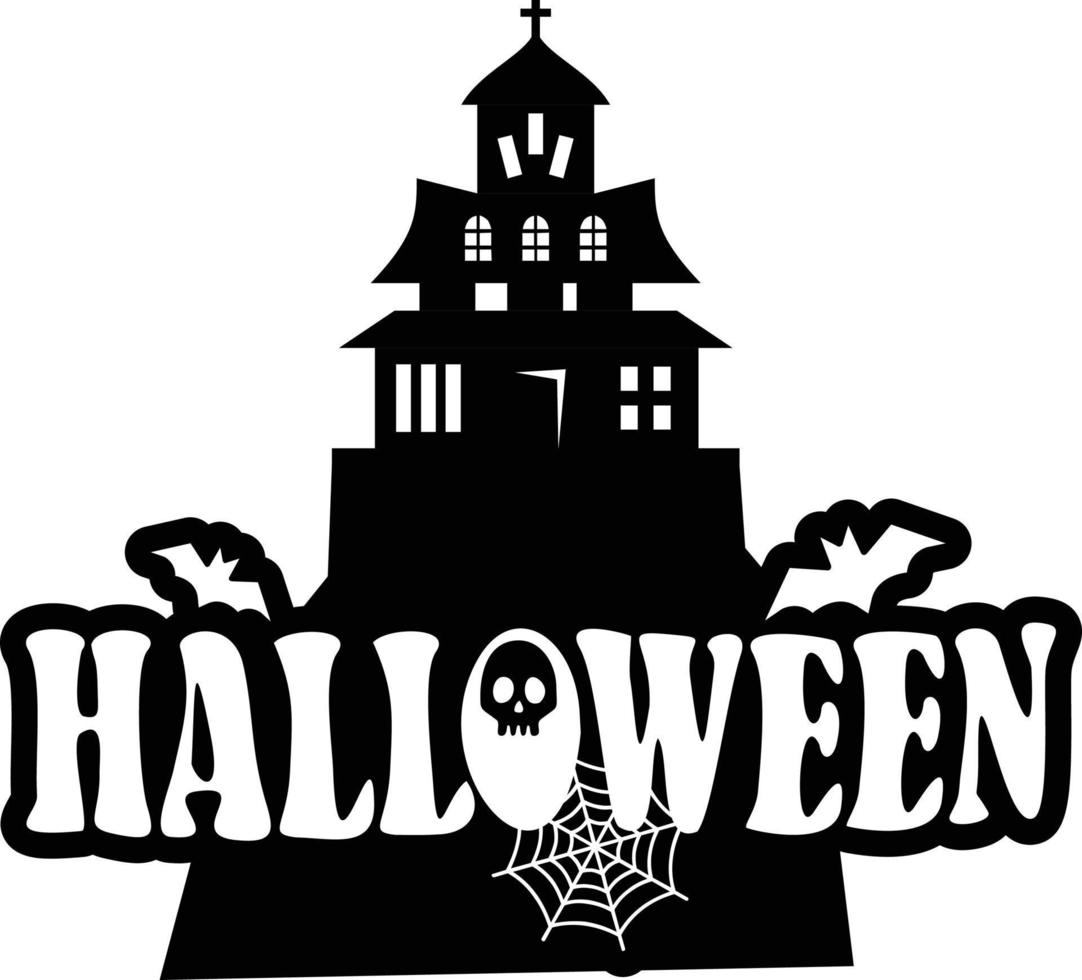conception d'halloween avec typographie et vecteur de fond blanc