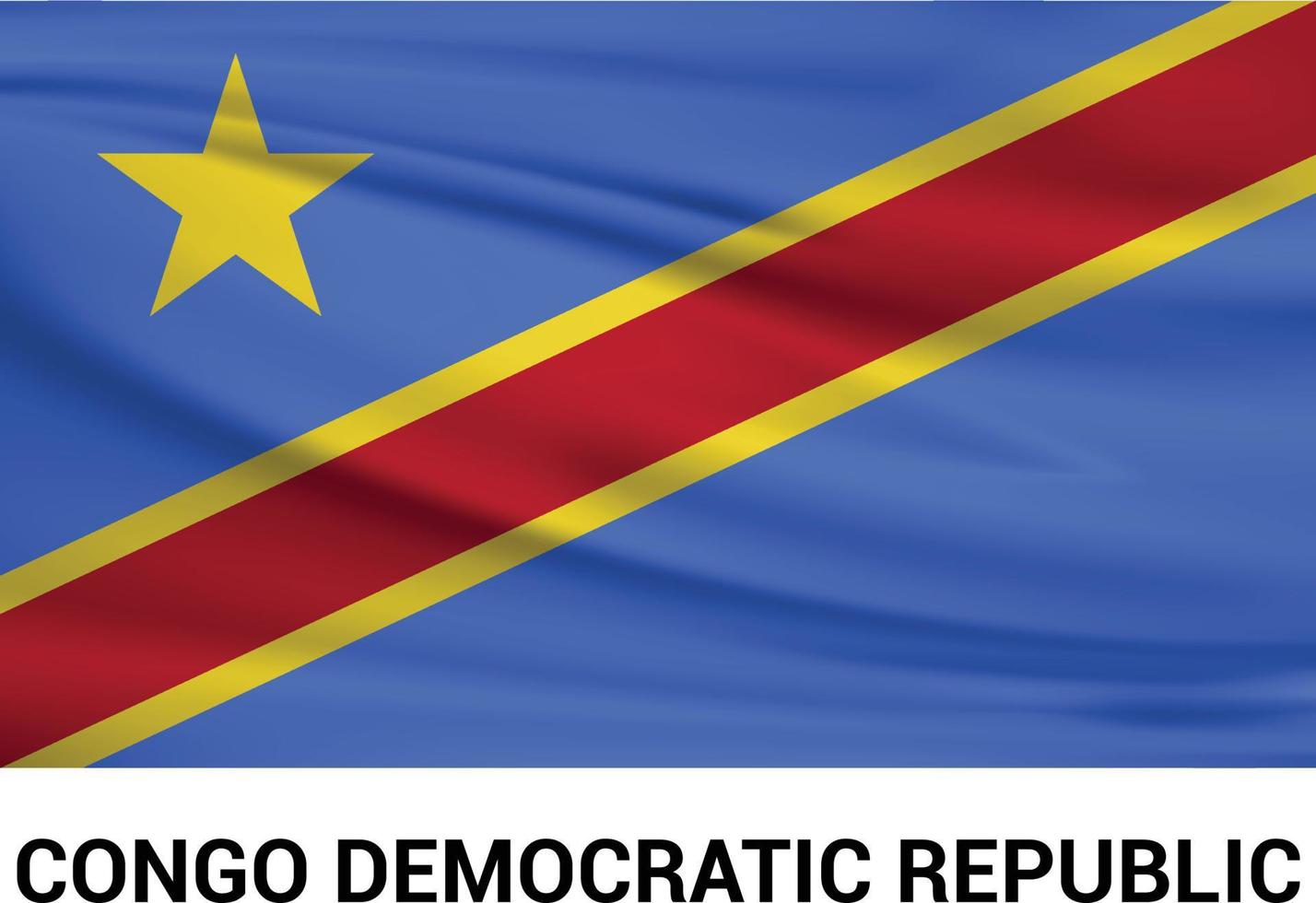 vecteur de conception du drapeau de la république démocratique du congo