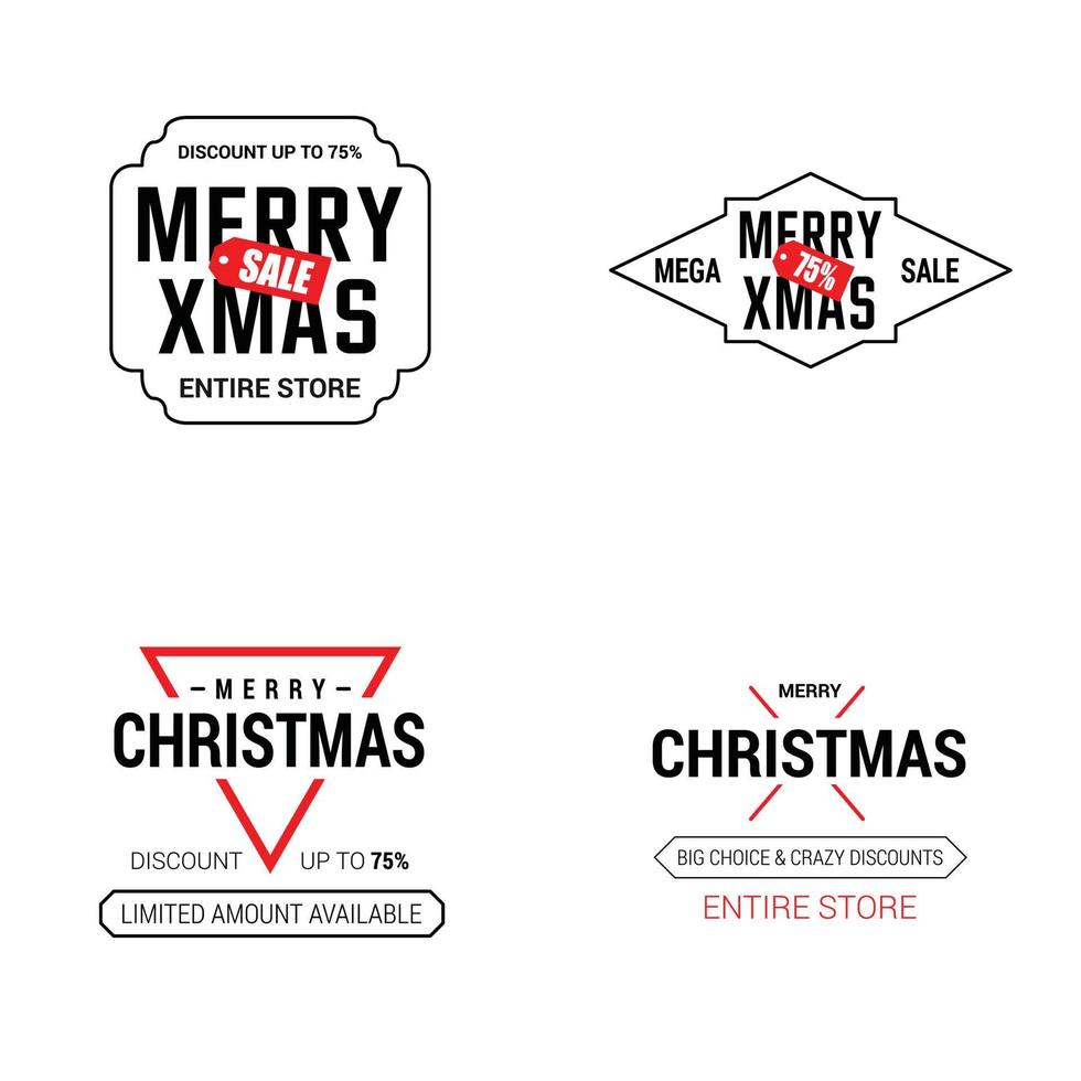 carte de joyeux noël avec un design élégant et un vecteur de typographie