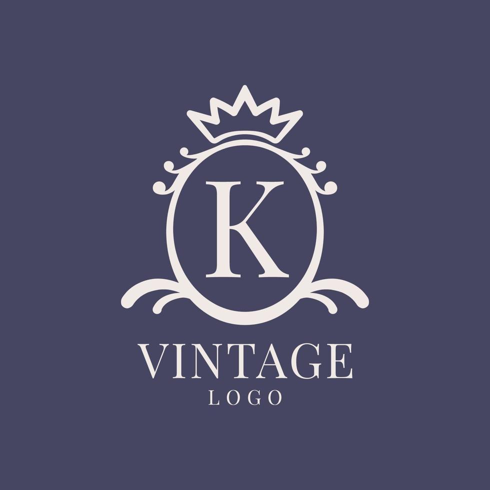 création de logo vintage lettre k pour produit de beauté classique, marque rustique, mariage, spa, salon, hôtel vecteur