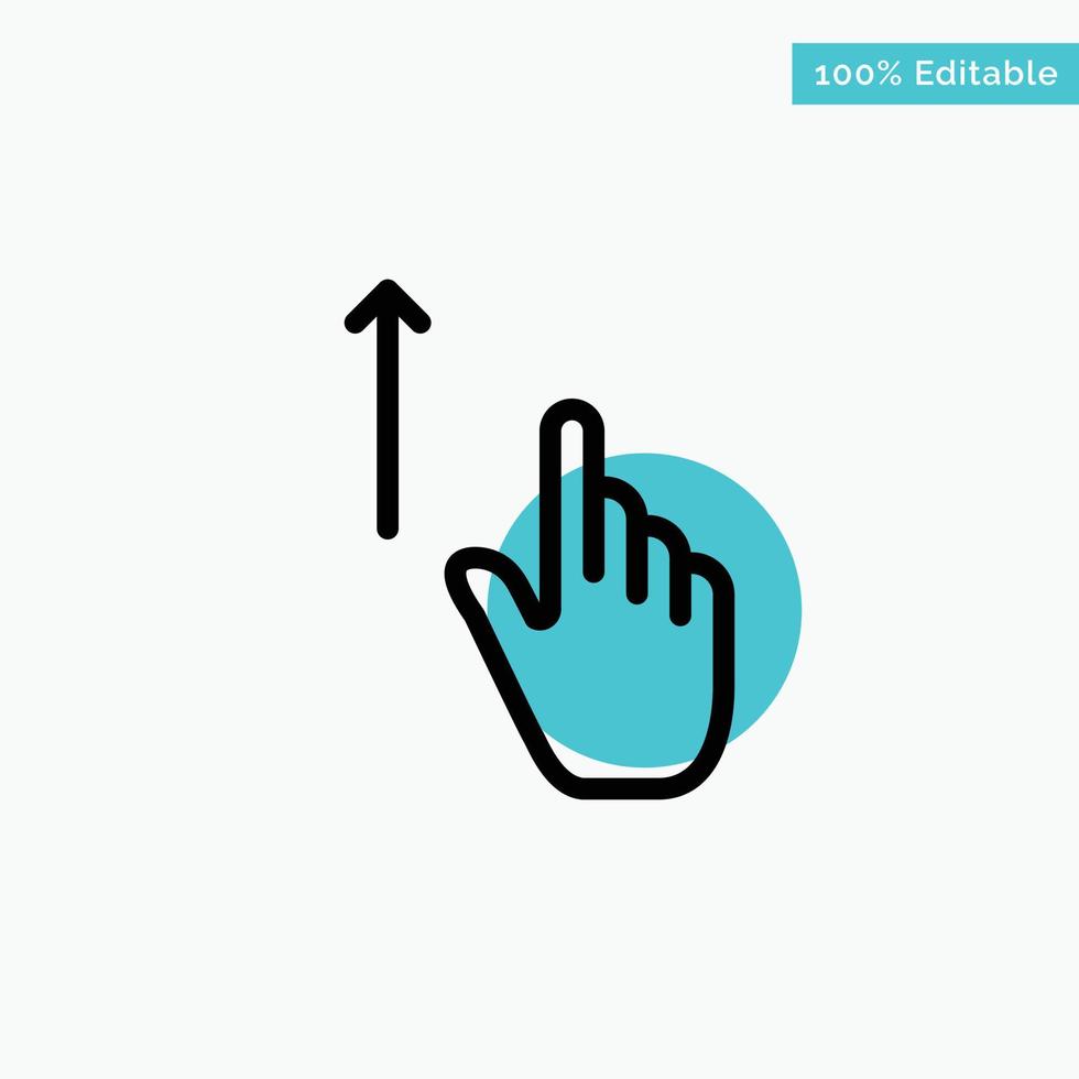vers le haut doigt geste gestes main turquoise point culminant cercle icône vecteur
