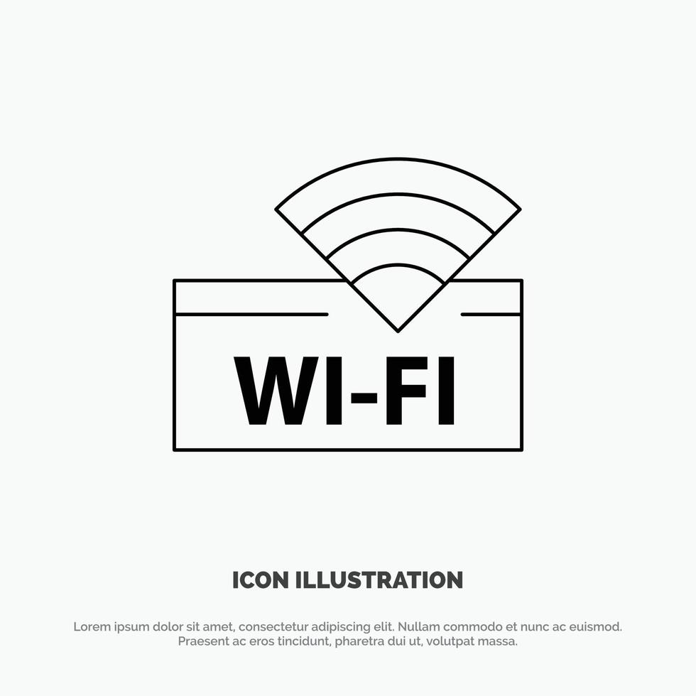 icône de ligne vectorielle de l'appareil de service wifi de l'hôtel vecteur