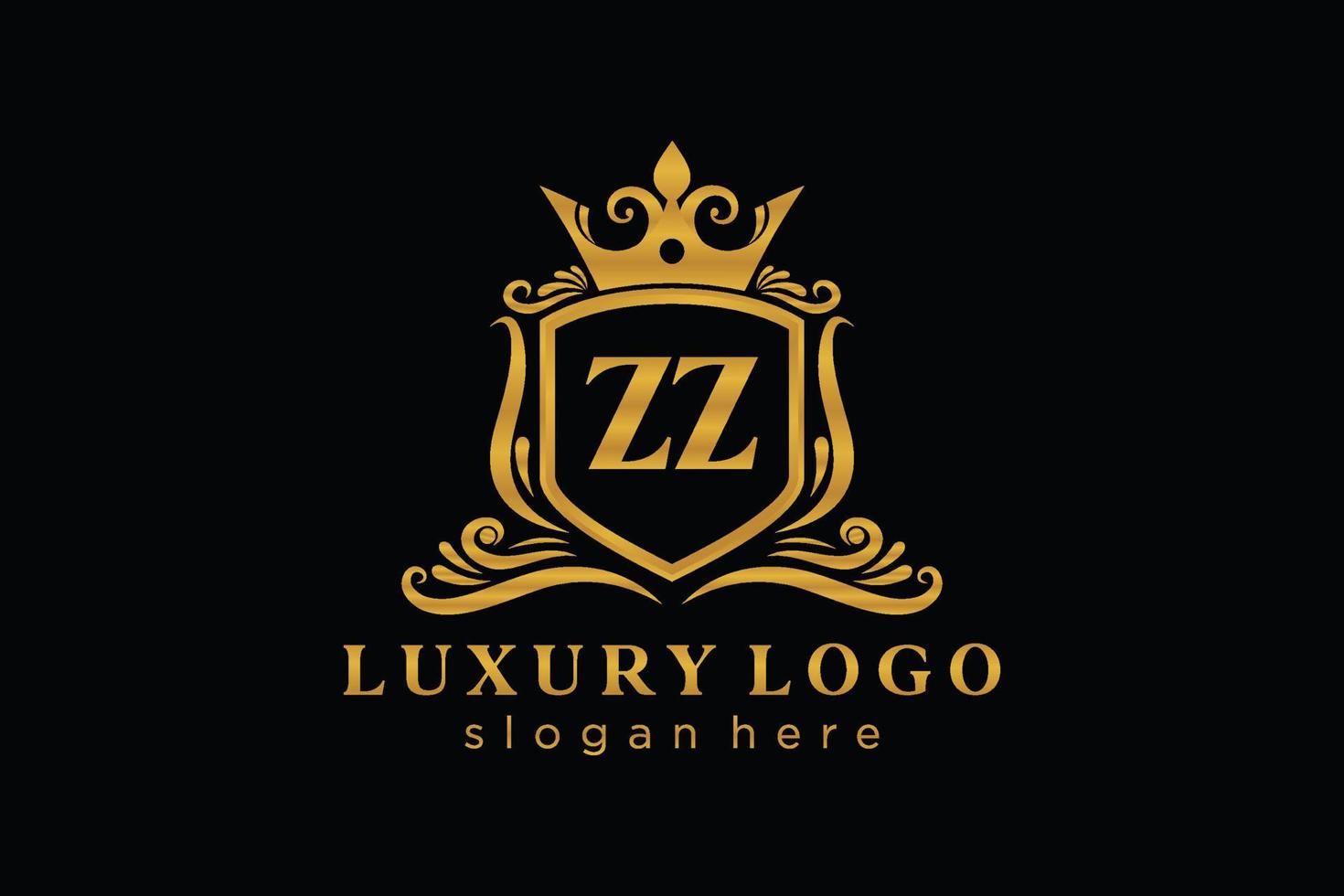 modèle initial de logo de luxe royal de lettre zz dans l'art vectoriel pour le restaurant, la royauté, la boutique, le café, l'hôtel, l'héraldique, les bijoux, la mode et d'autres illustrations vectorielles.