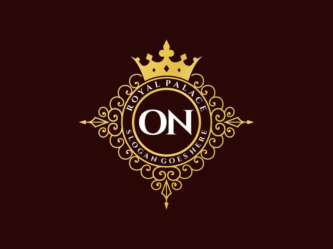 lettre sur le logo victorien de luxe royal antique avec cadre ornemental. vecteur