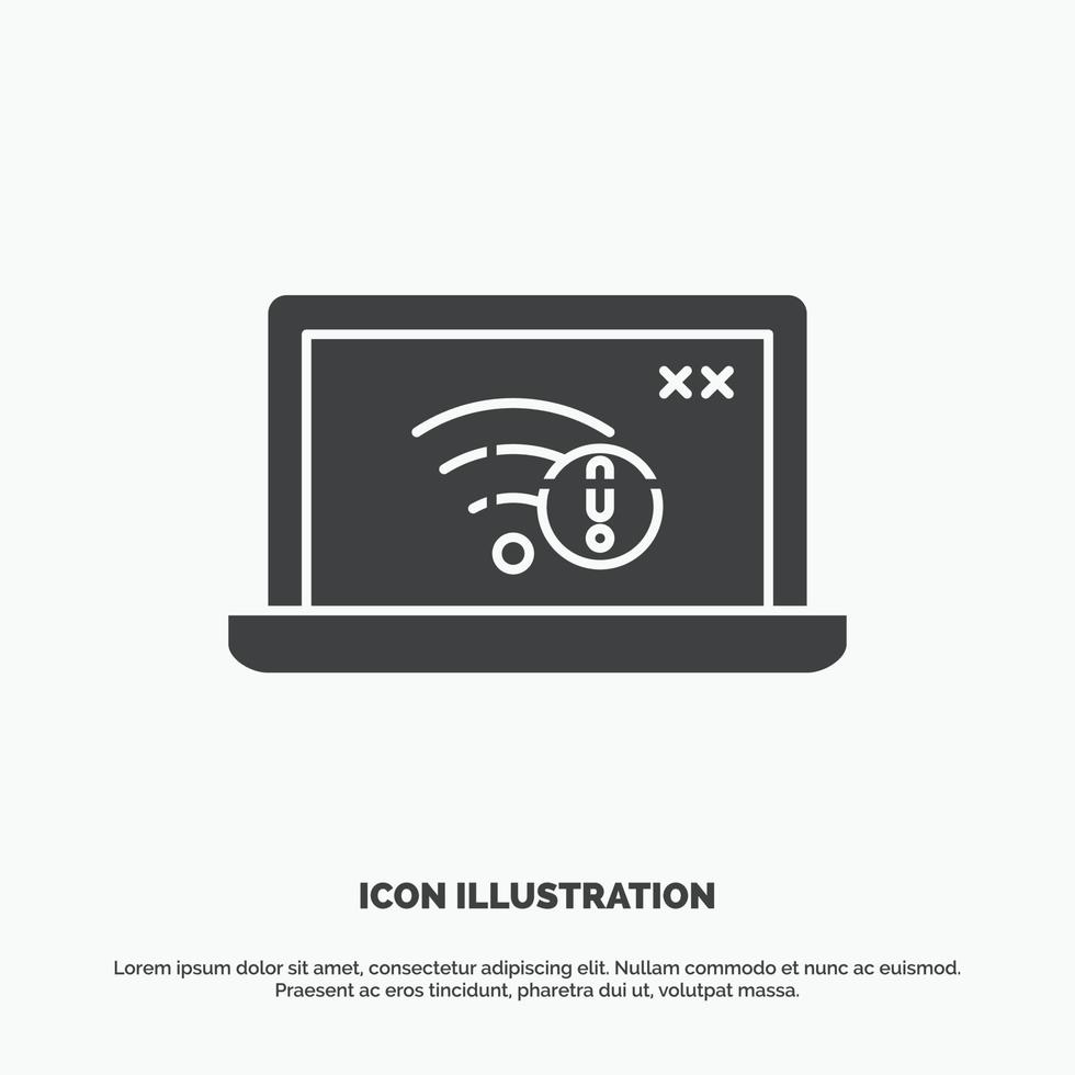 lien. Erreur. l'Internet. perdu. icône Internet. symbole gris de vecteur de glyphe pour ui et ux. site web ou application mobile