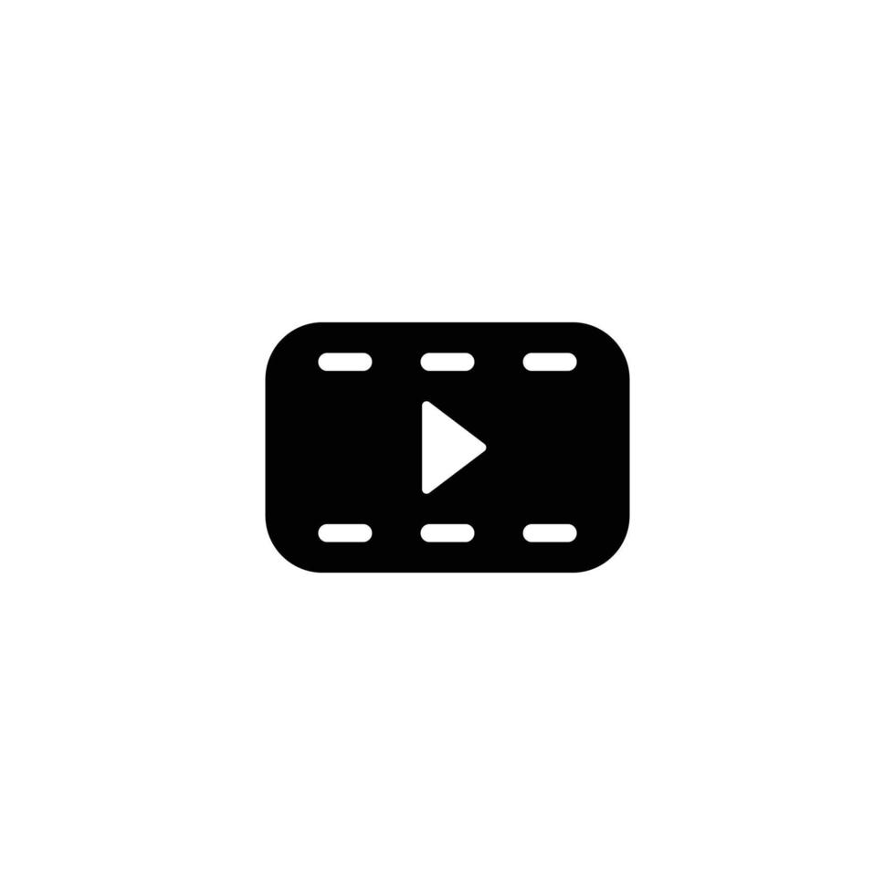 vecteur de conception d'icône plate simple vidéo