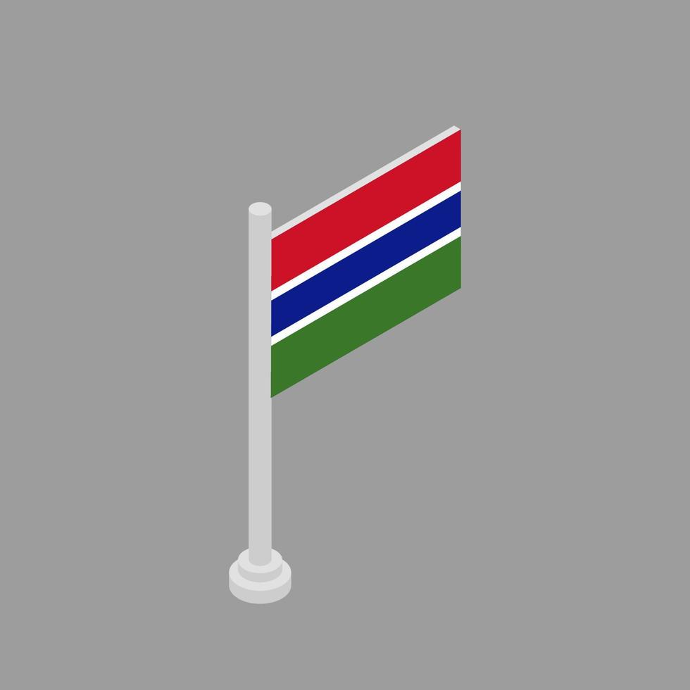 illustration du modèle de drapeau de la gambie vecteur