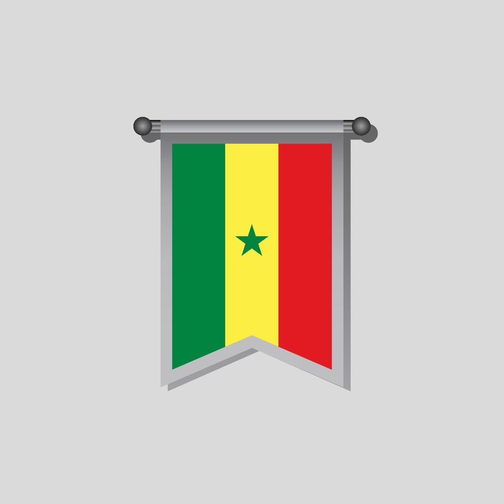 illustration du modèle de drapeau du sénégal vecteur