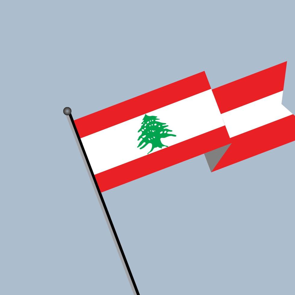 illustration du modèle de drapeau du liban vecteur