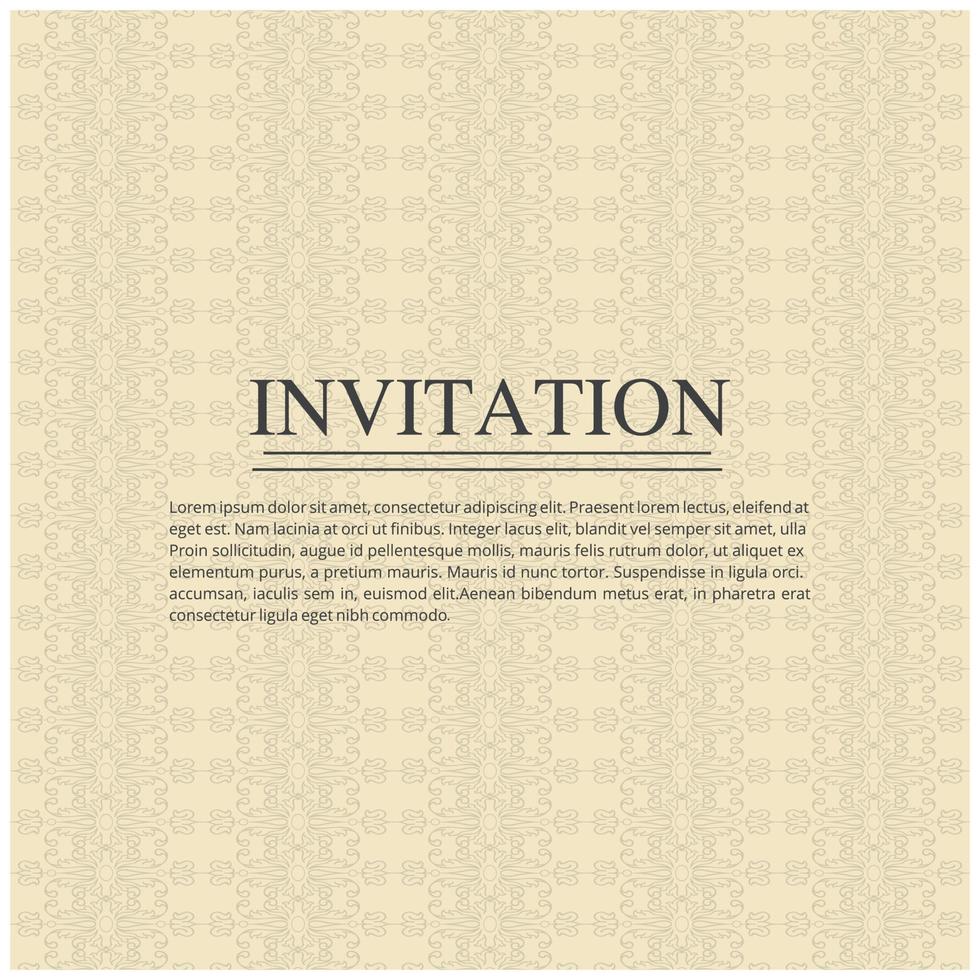 conception de cartes d'invitation avec typographie et vecteur de conception élégant