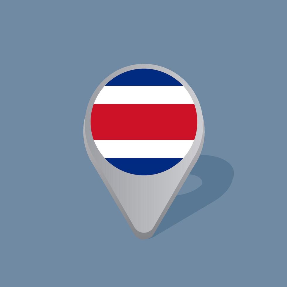 illustration du modèle de drapeau du costa rica vecteur