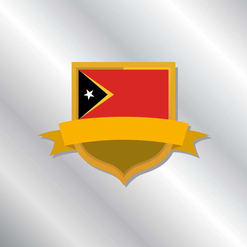 illustration du modèle de drapeau du timor leste vecteur